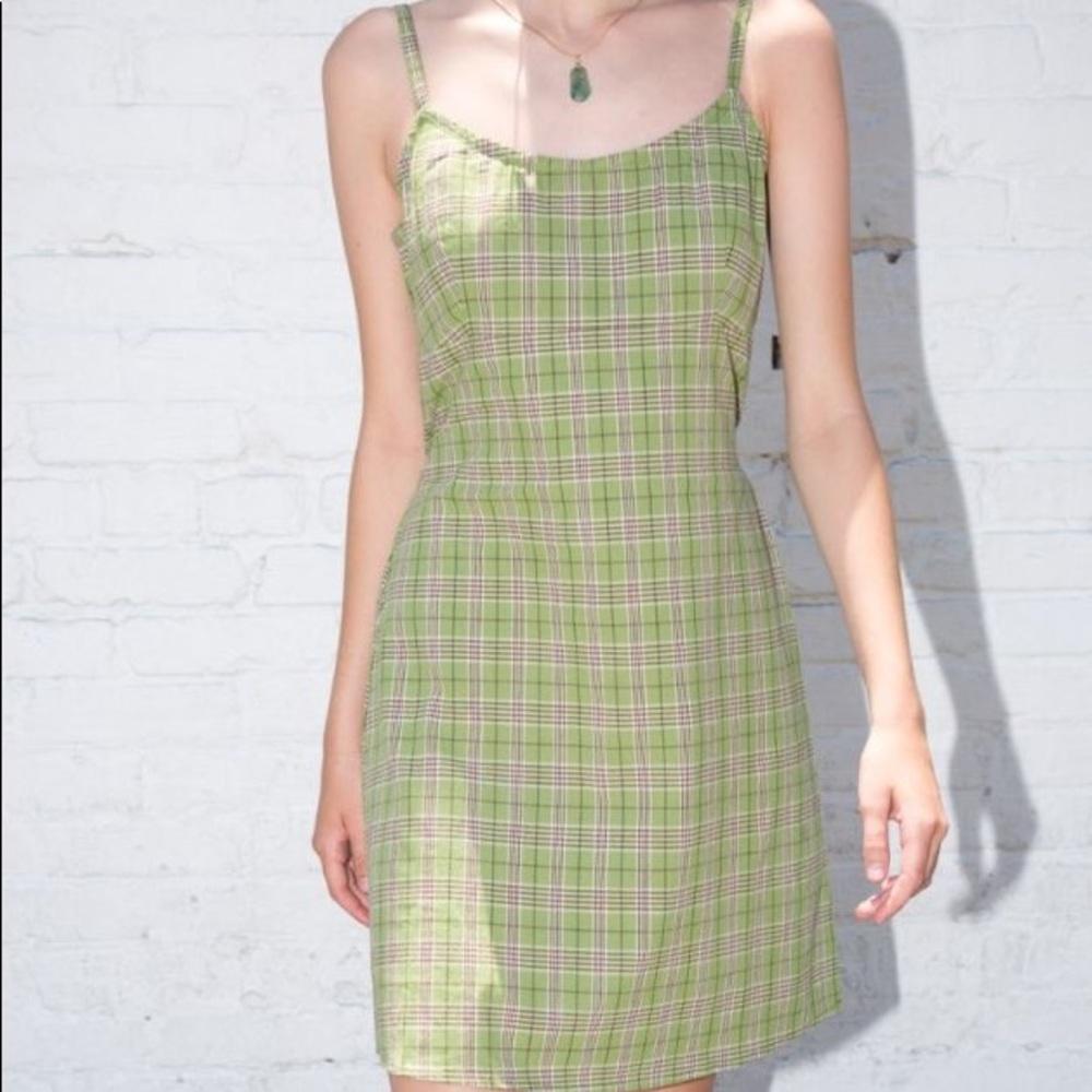 Brandy Melville green plaid dress
